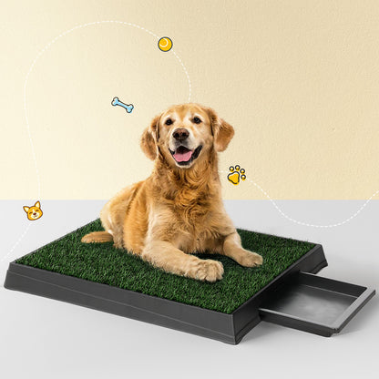 i.Pet Pet Training Pad Dog Potty Toilet Large Portable With Tray Grass 2 Mats-Pet Care &gt; Dog Supplies &gt; Dog Training Aids-PEROZ Accessories