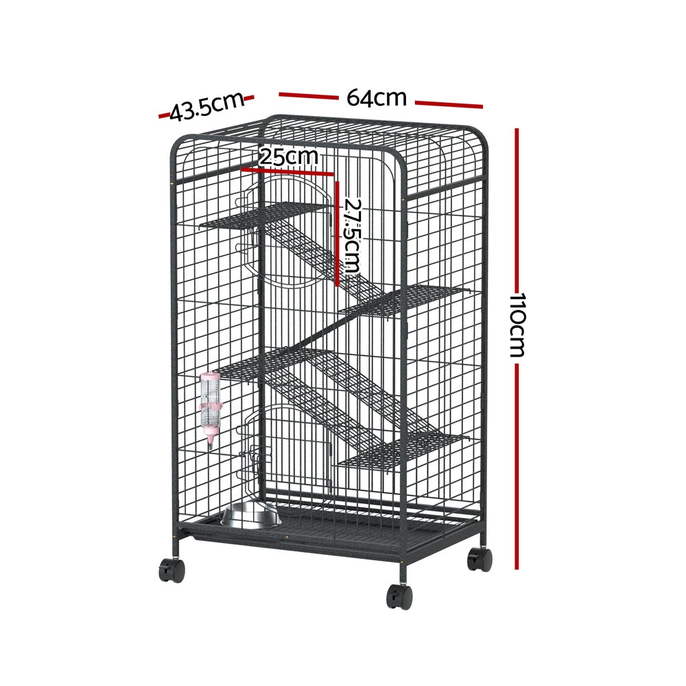 i.Pet Rabbit Cage Indoor Hutch Guinea Pig Bird Ferret Cat Hamster 110cm 4 Level-Pet Care > Coops &amp; Hutches > Small Animal Habitats &amp; Cages-PEROZ Accessories