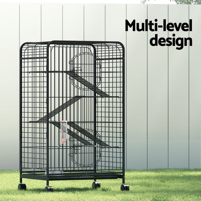 i.Pet Rabbit Cage Indoor Hutch Guinea Pig Bird Ferret Cat Hamster 110cm 4 Level-Pet Care > Coops &amp; Hutches > Small Animal Habitats &amp; Cages-PEROZ Accessories