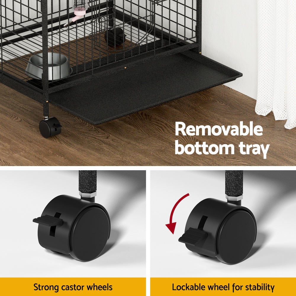 i.Pet Rabbit Cage Indoor Hutch Guinea Pig Bird Ferret Cat Hamster 110cm 4 Level-Pet Care > Coops &amp; Hutches > Small Animal Habitats &amp; Cages-PEROZ Accessories