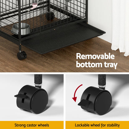 i.Pet Rabbit Cage Indoor Hutch Guinea Pig Bird Ferret Cat Hamster 110cm 4 Level-Pet Care > Coops &amp; Hutches > Small Animal Habitats &amp; Cages-PEROZ Accessories