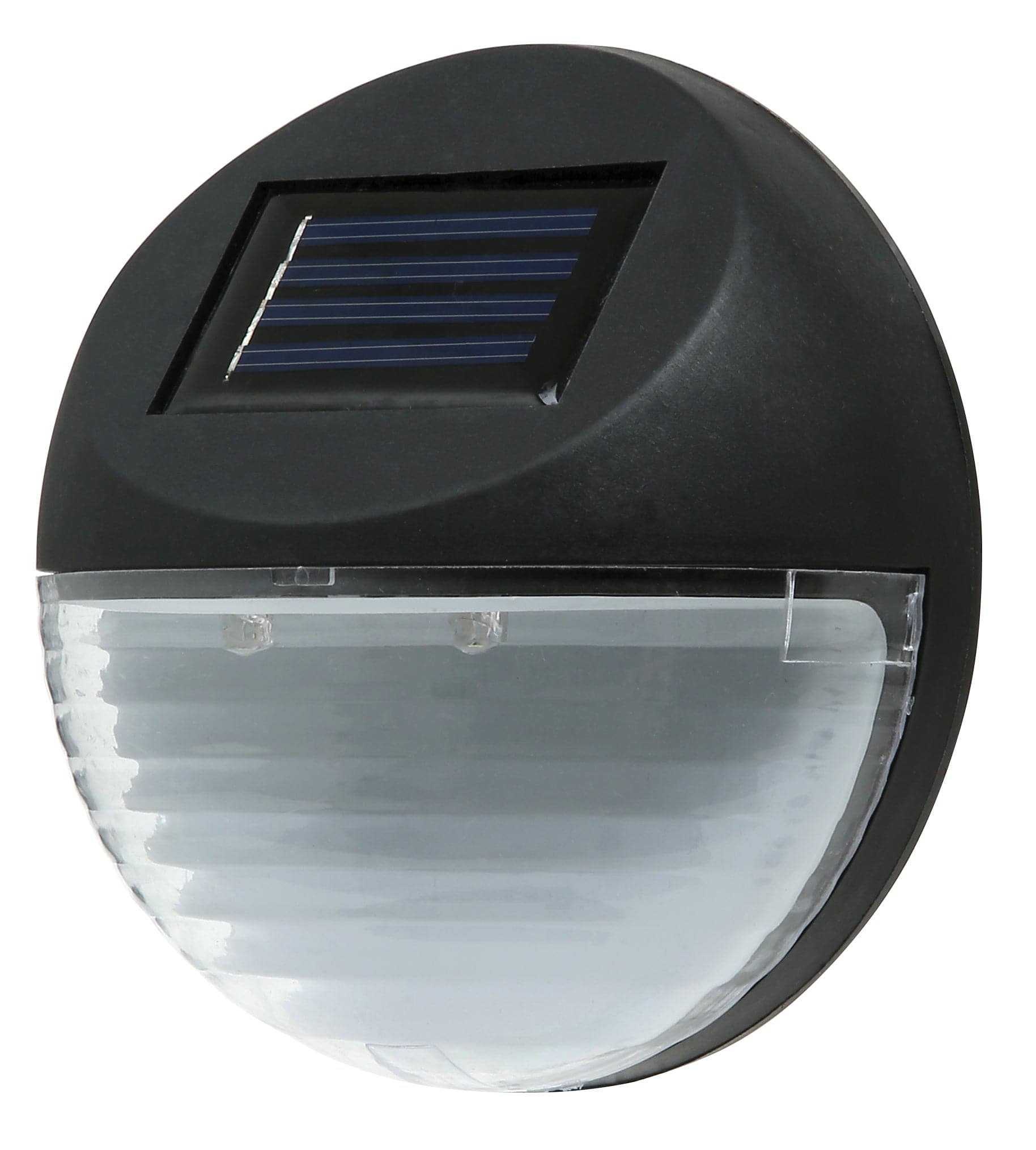 2 X Fence Lights Round Solar Powered LED Waterproof Outdoor Garden Wall Pathway-Outdoor Lights-PEROZ Accessories