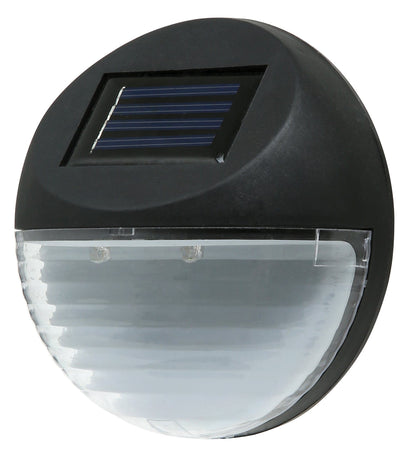 2 X Fence Lights Round Solar Powered LED Waterproof Outdoor Garden Wall Pathway-Outdoor Lights-PEROZ Accessories