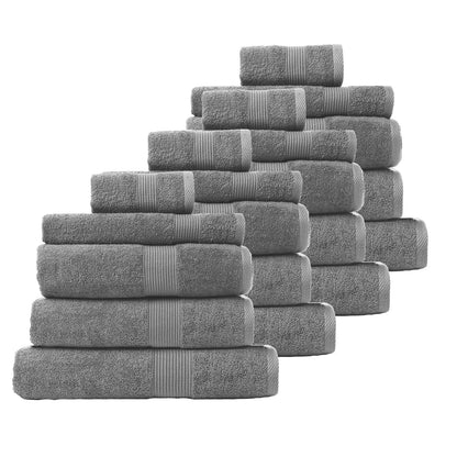 Royal Comfort Cotton Bamboo Towel Bundle Set 450GSM Luxurious Absorbent - 20 pcs-Towels-PEROZ Accessories