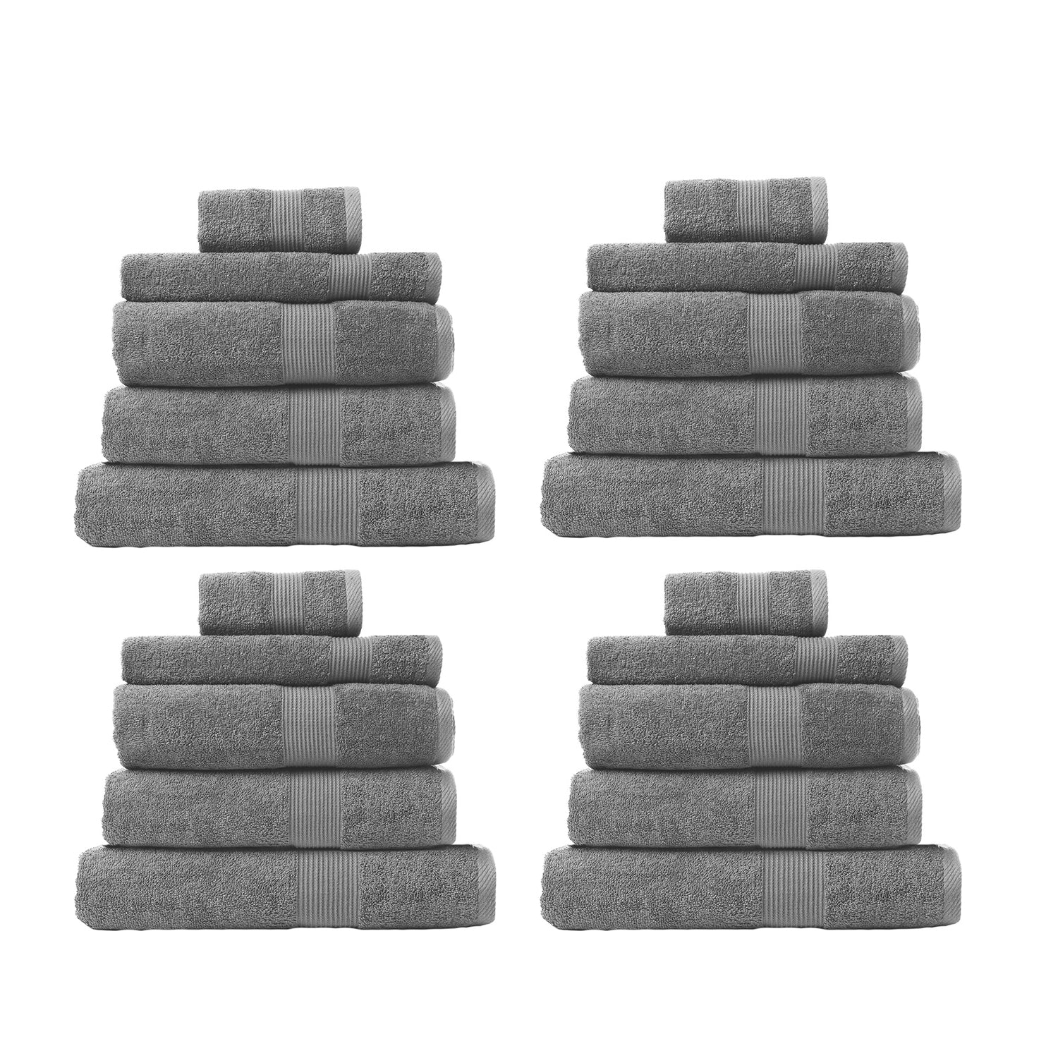 Royal Comfort Cotton Bamboo Towel Bundle Set 450GSM Luxurious Absorbent - 20 pcs-Towels-PEROZ Accessories
