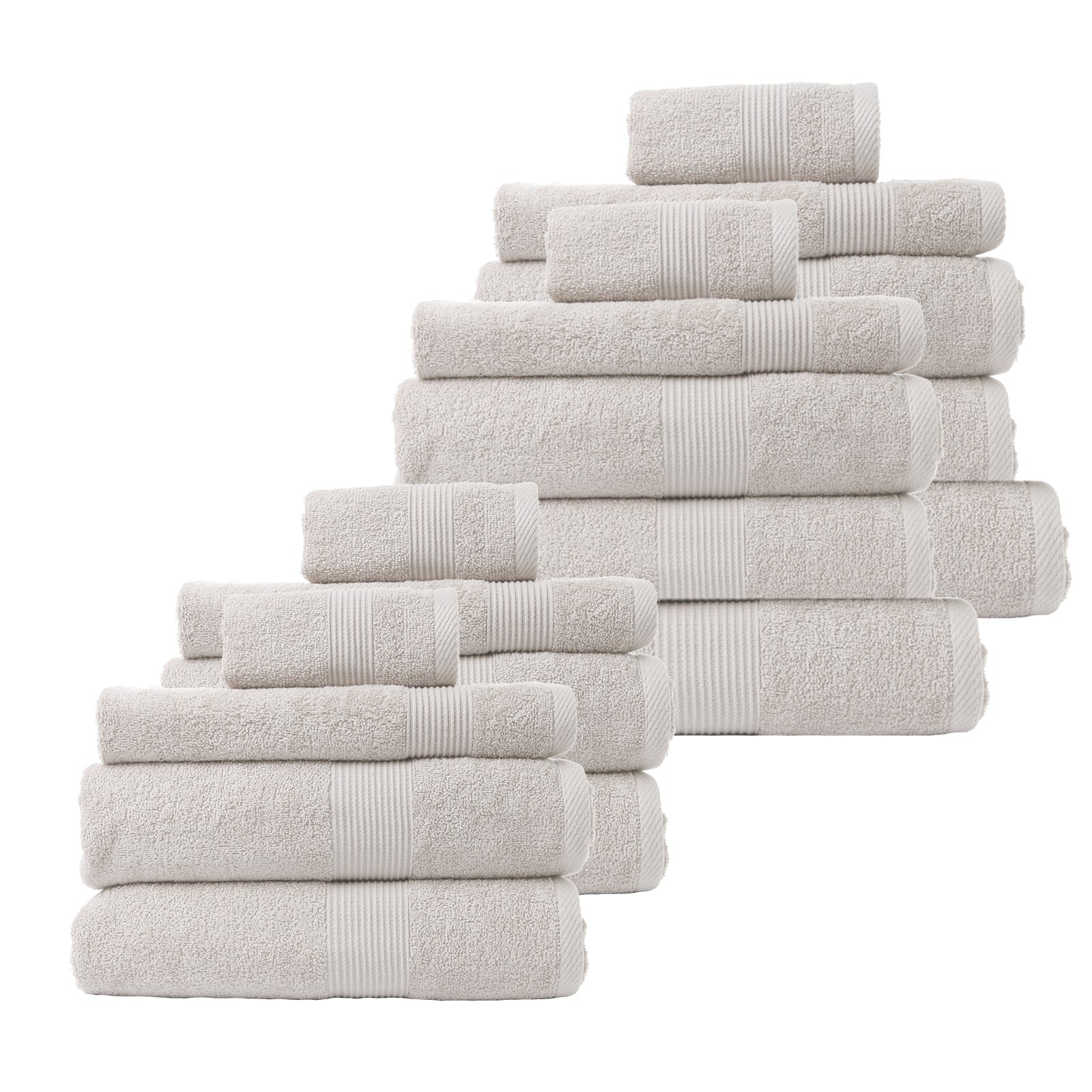 Royal Comfort Cotton Bamboo Towel Bundle Set 450GSM Luxurious Absorbent - 18 pcs-Towels-PEROZ Accessories