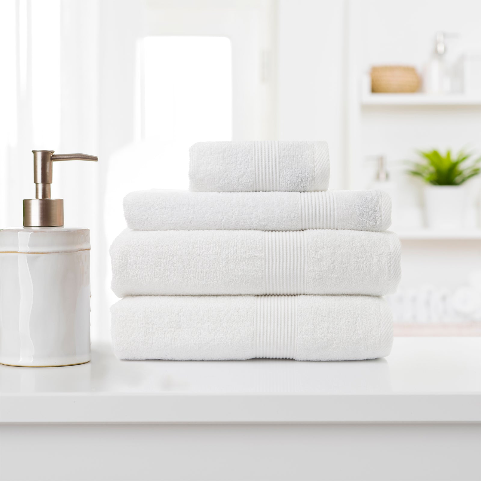 PureSpa Diffuser Humidifier And 4 Pack Bamboo Towel Set Bundle-Towels-PEROZ Accessories
