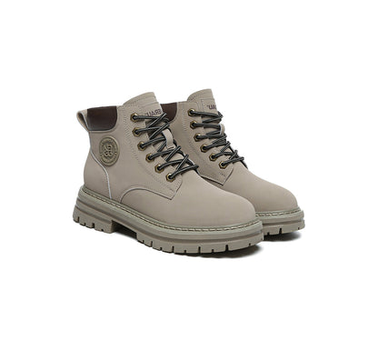 EVERAU® UGG Boots Women Leather Sheepskin Wool Lace Up Chunky Aubrey-PEROZ Accessories