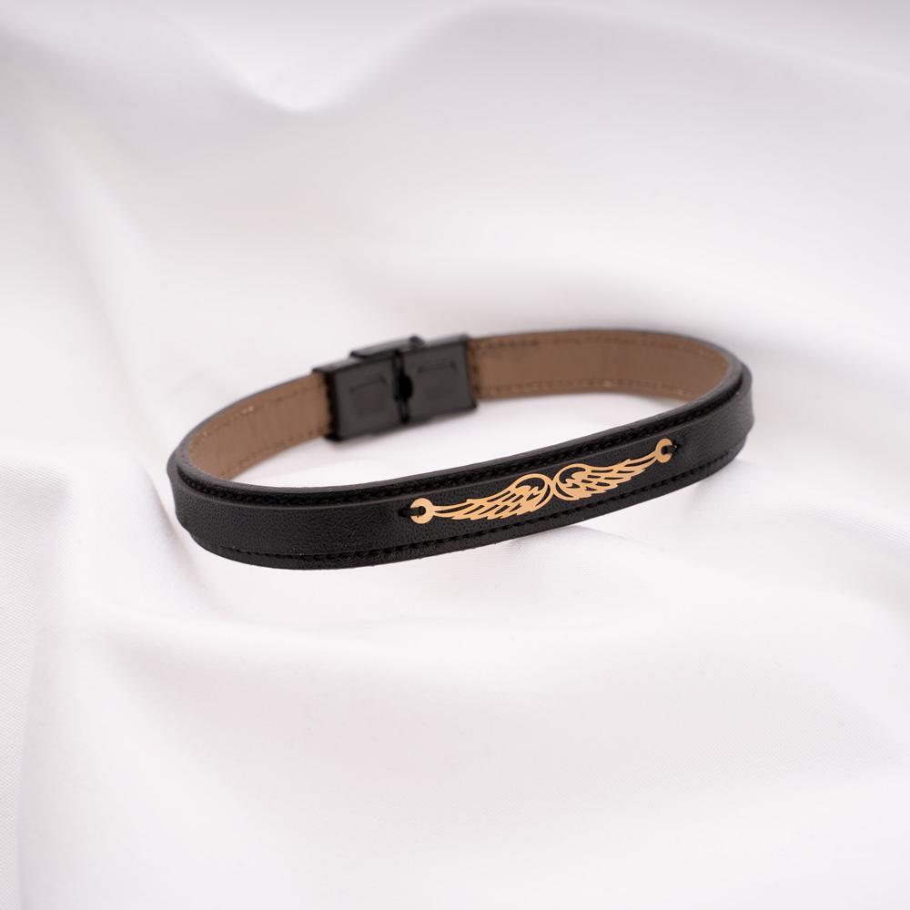 Angelica Black Leather Bracelet 