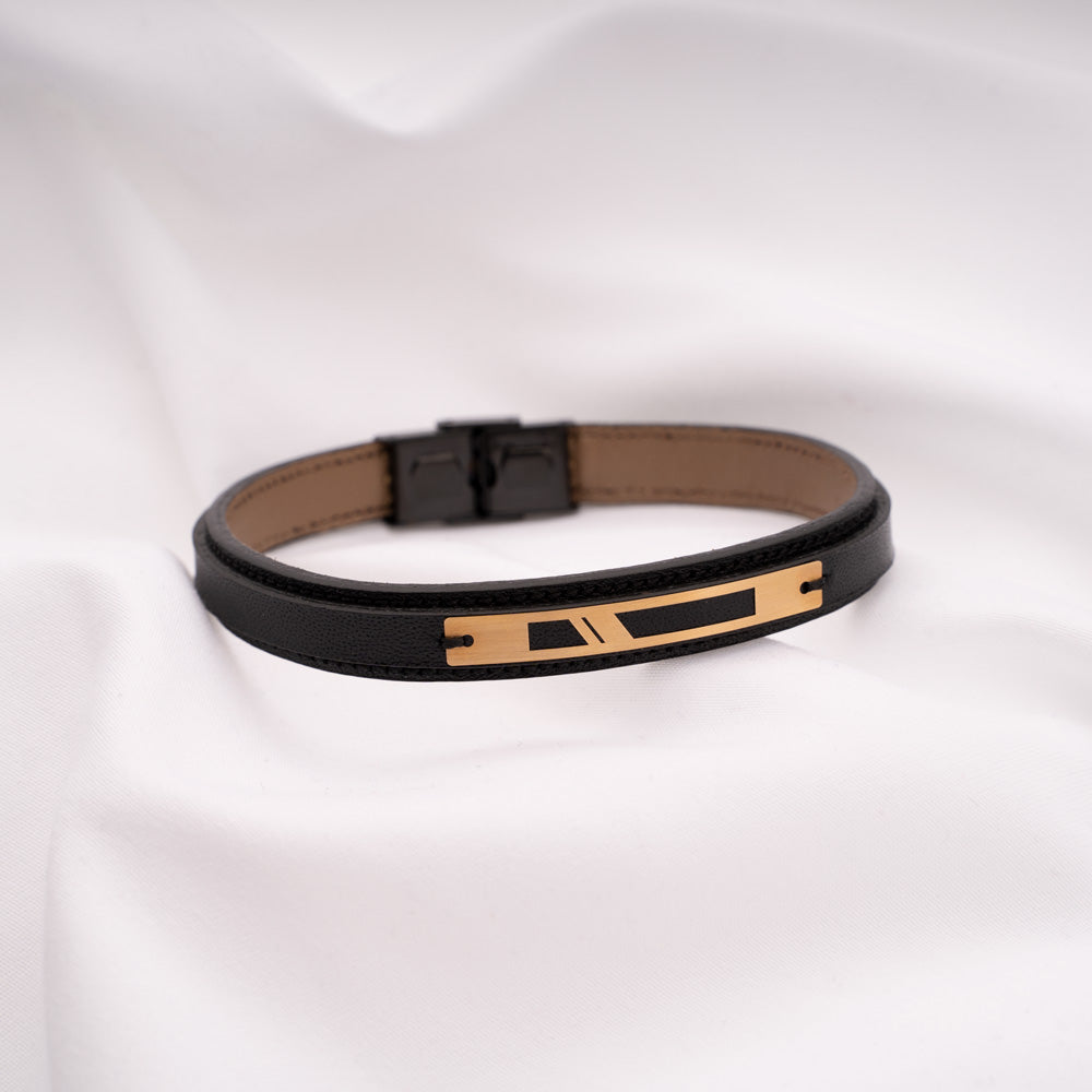 Aron Leather Bracelet Black