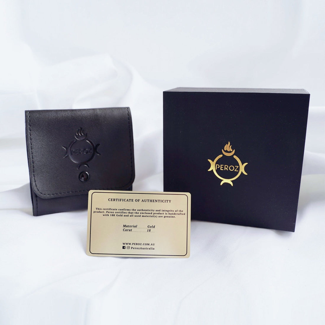 Duo Leather Bracelet Studded with 18K Solid Gold Box