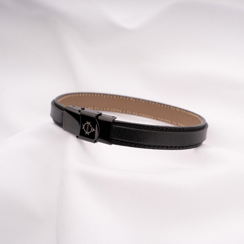 Flavia Leather Bracelet Studded with 18K Solid Gold