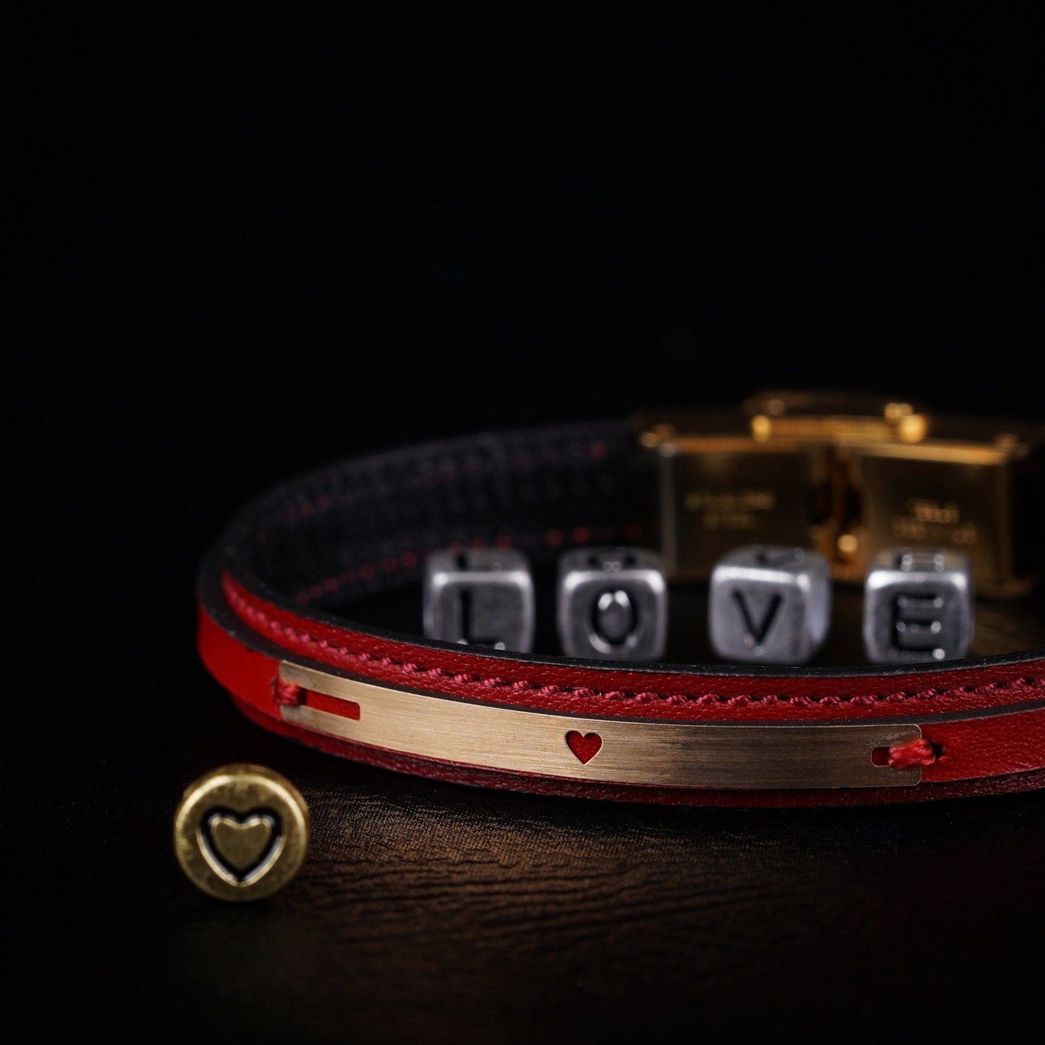 Venus Leather Bracelet Studded with 18K Solid Gold - PEROZ