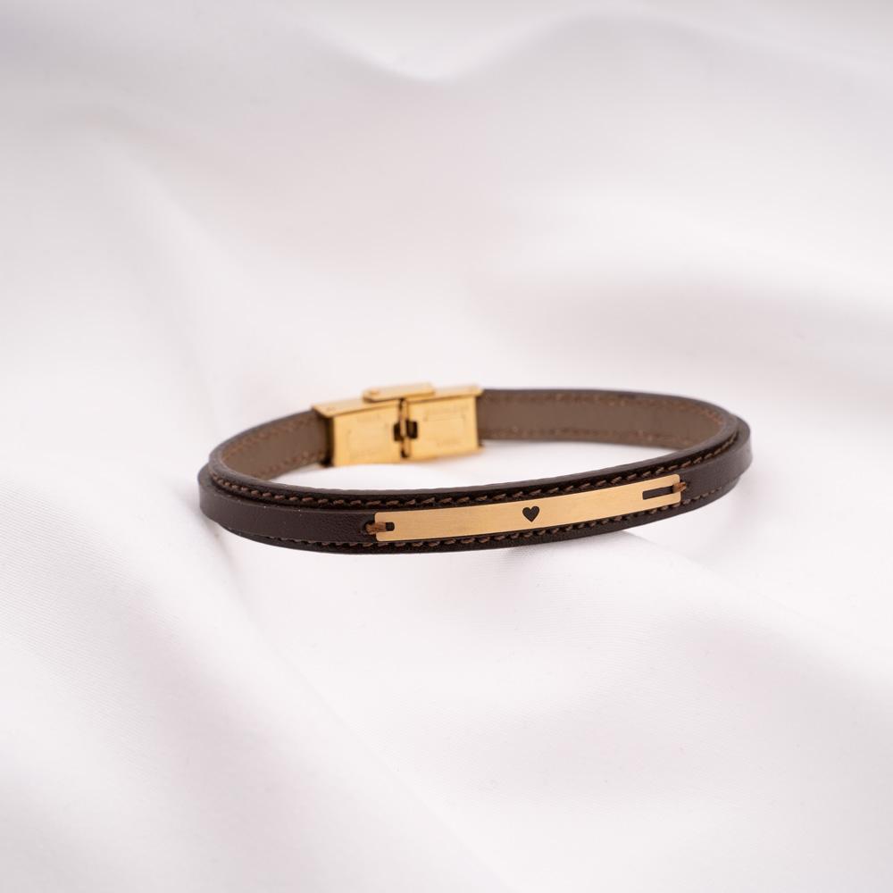Venus Brown Leather Bracelet Studded 