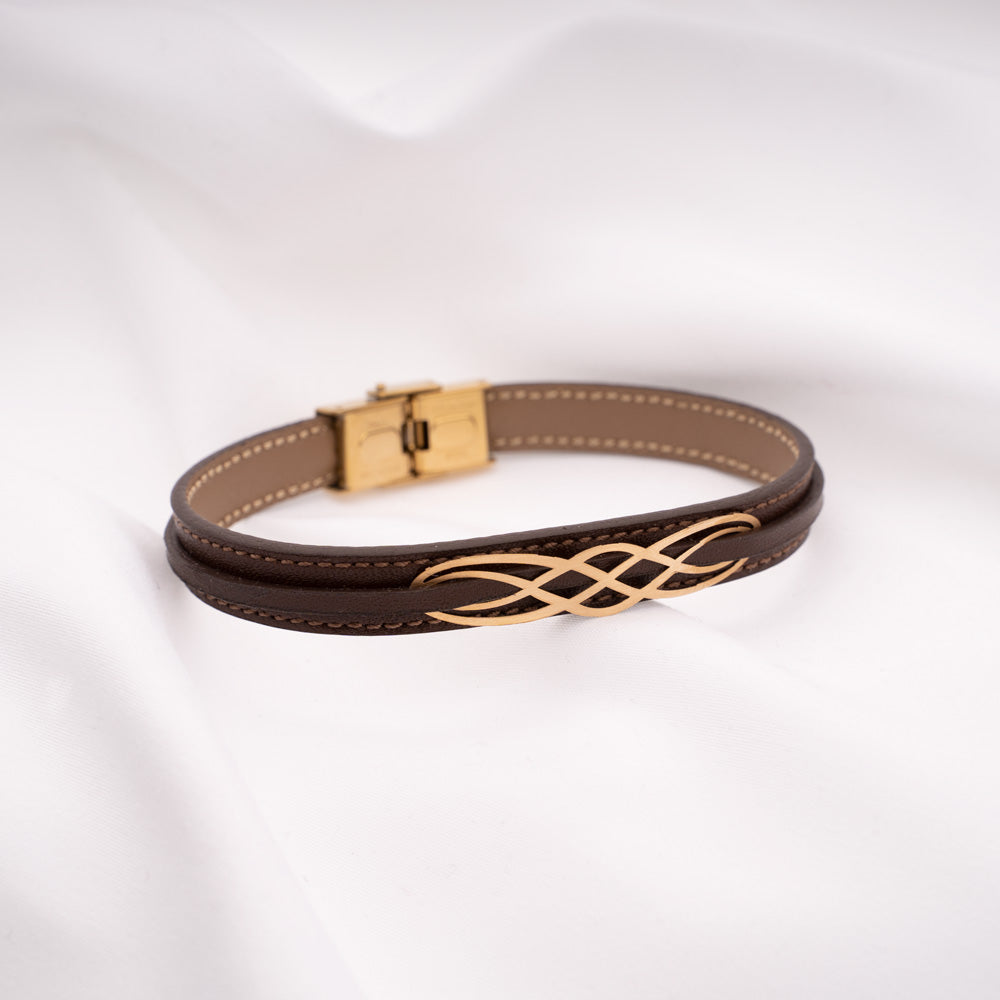 Peroz Australia | Wavy Brown Leather Bracelet 