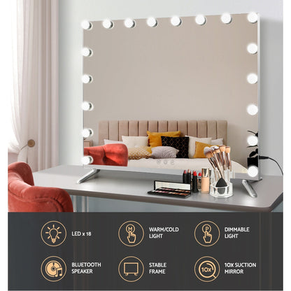 Embellir Bluetooth Makeup Mirror with Light Hollywood LED Wall Mounted Cosmetic-Makeup Mirrors-PEROZ Accessories