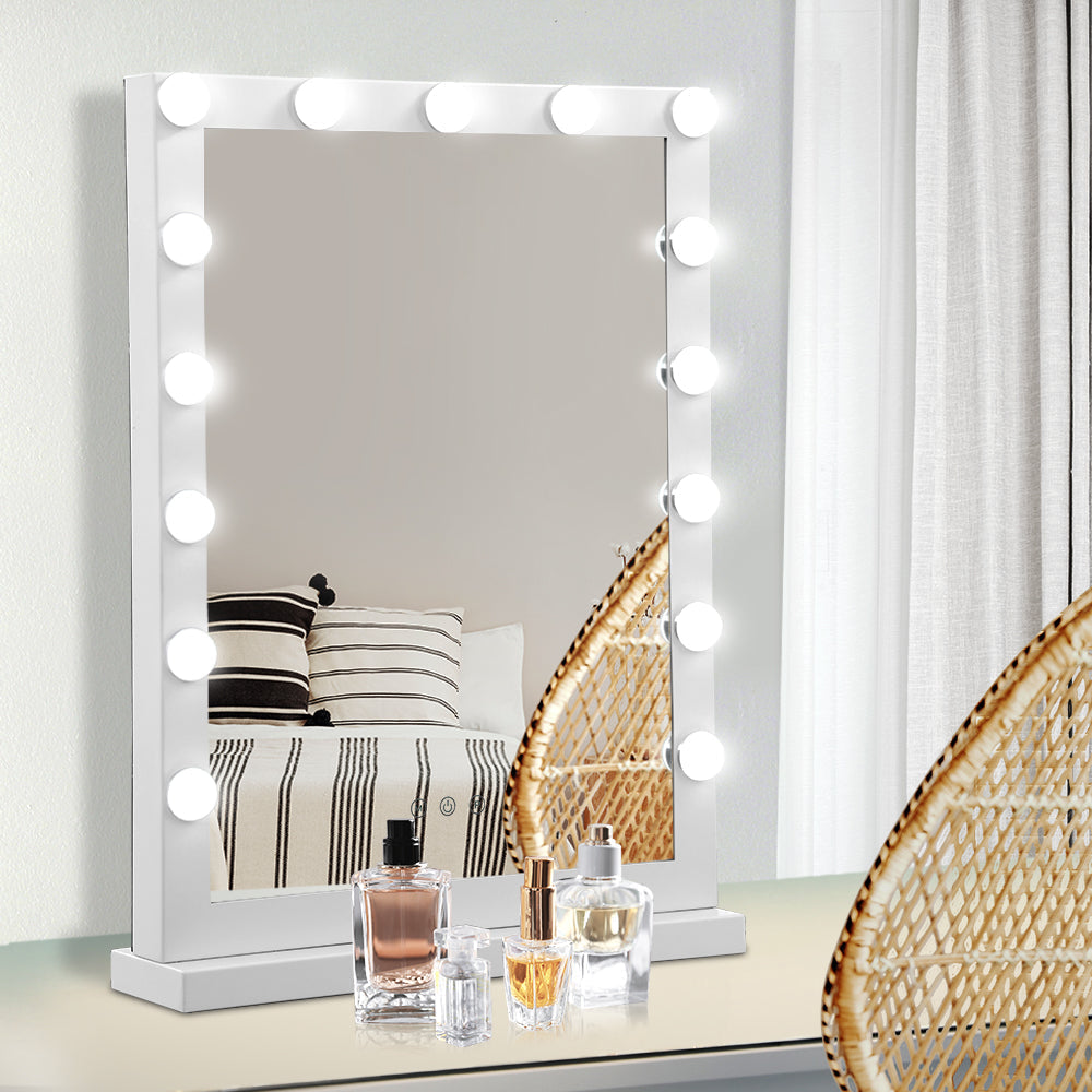 Embellir Hollywood Makeup Mirror With Light 15 LED Bulbs Vanity Lighted Stand-Makeup Mirrors-PEROZ Accessories