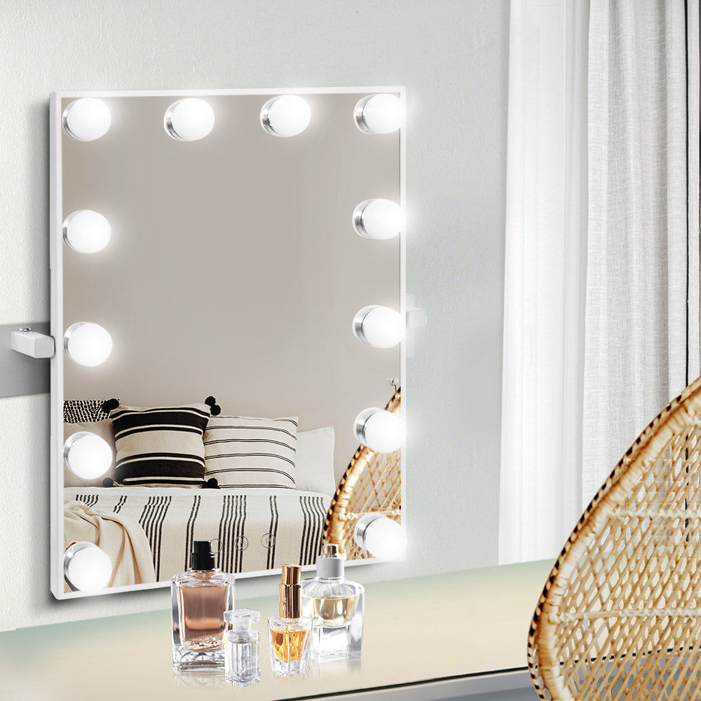 Embellir Hollywood Wall mirror Makeup Mirror With Light Vanity 12 LED Bulbs-Makeup Mirrors-PEROZ Accessories