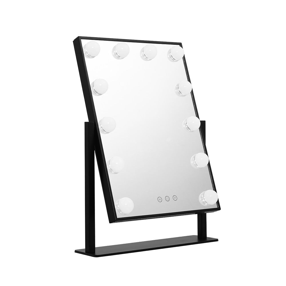 Embellir LED Standing Makeup Mirror - Black-Makeup Mirrors-PEROZ Accessories