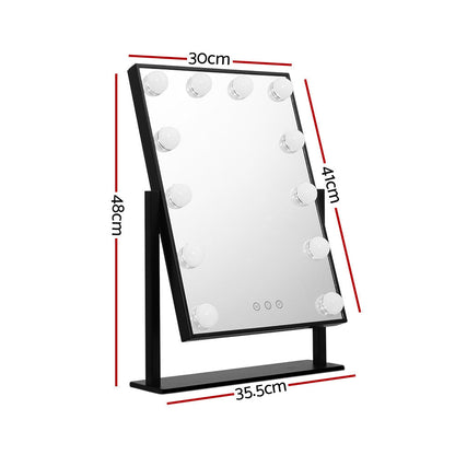 Embellir LED Standing Makeup Mirror - Black-Makeup Mirrors-PEROZ Accessories
