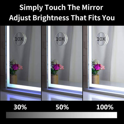 Hollywood LED Makeup Mirror with Smart Touch Control and 3 Colors Dimmable Light (72 x 56 cm)-Makeup Mirrors-PEROZ Accessories