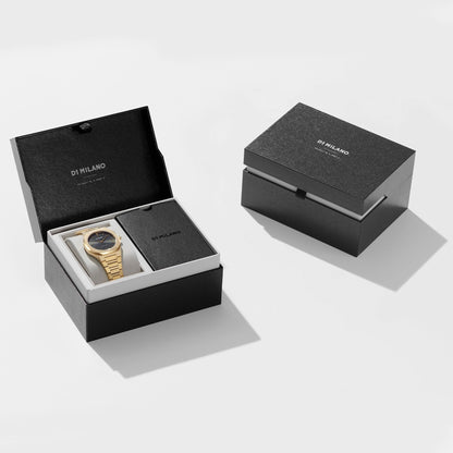 D1 Milano Ultra Slim 34mm Gold Night Watch-Quartz Watches-PEROZ Accessories