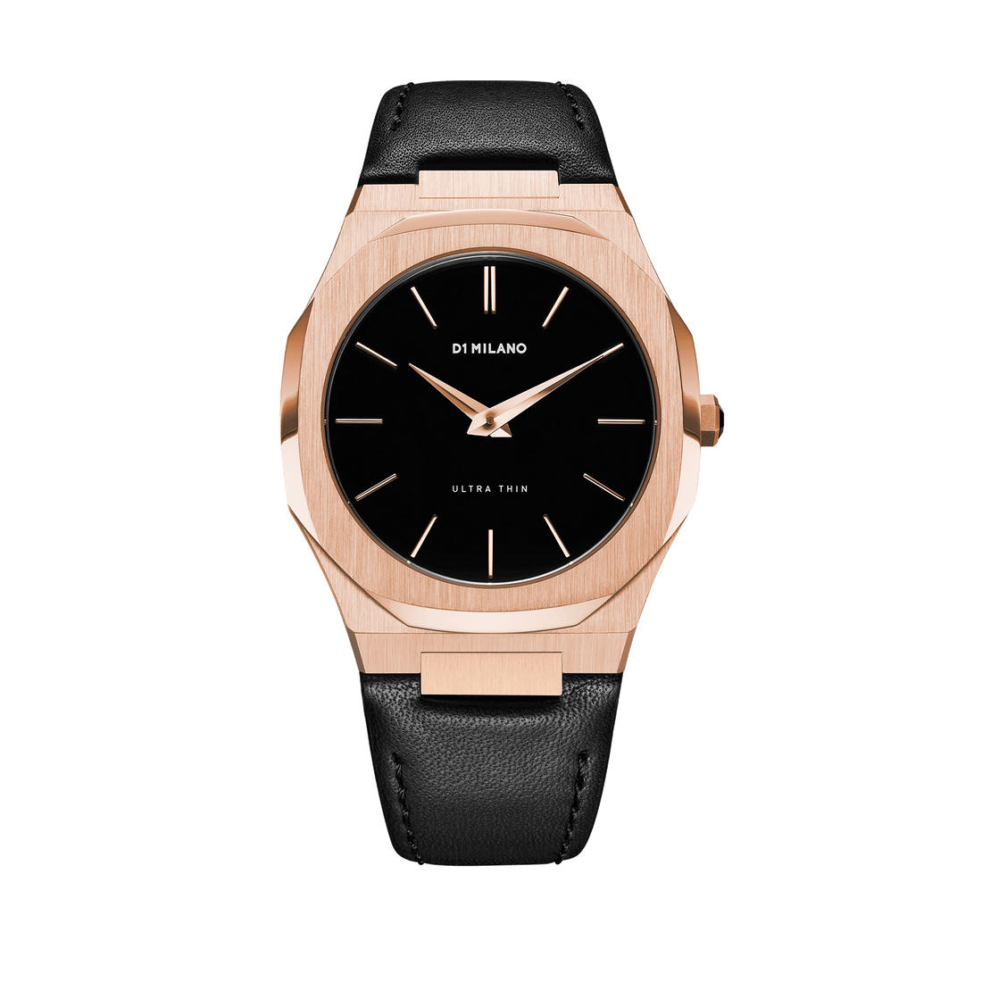 D1 Milano Ultra Slim 40mm Rose Gold Leather Watch-Quartz Watches-PEROZ Accessories