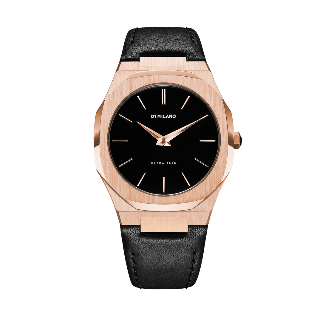 D1 Milano Ultra Slim 40mm Rose Gold Leather Watch-Quartz Watches-PEROZ Accessories