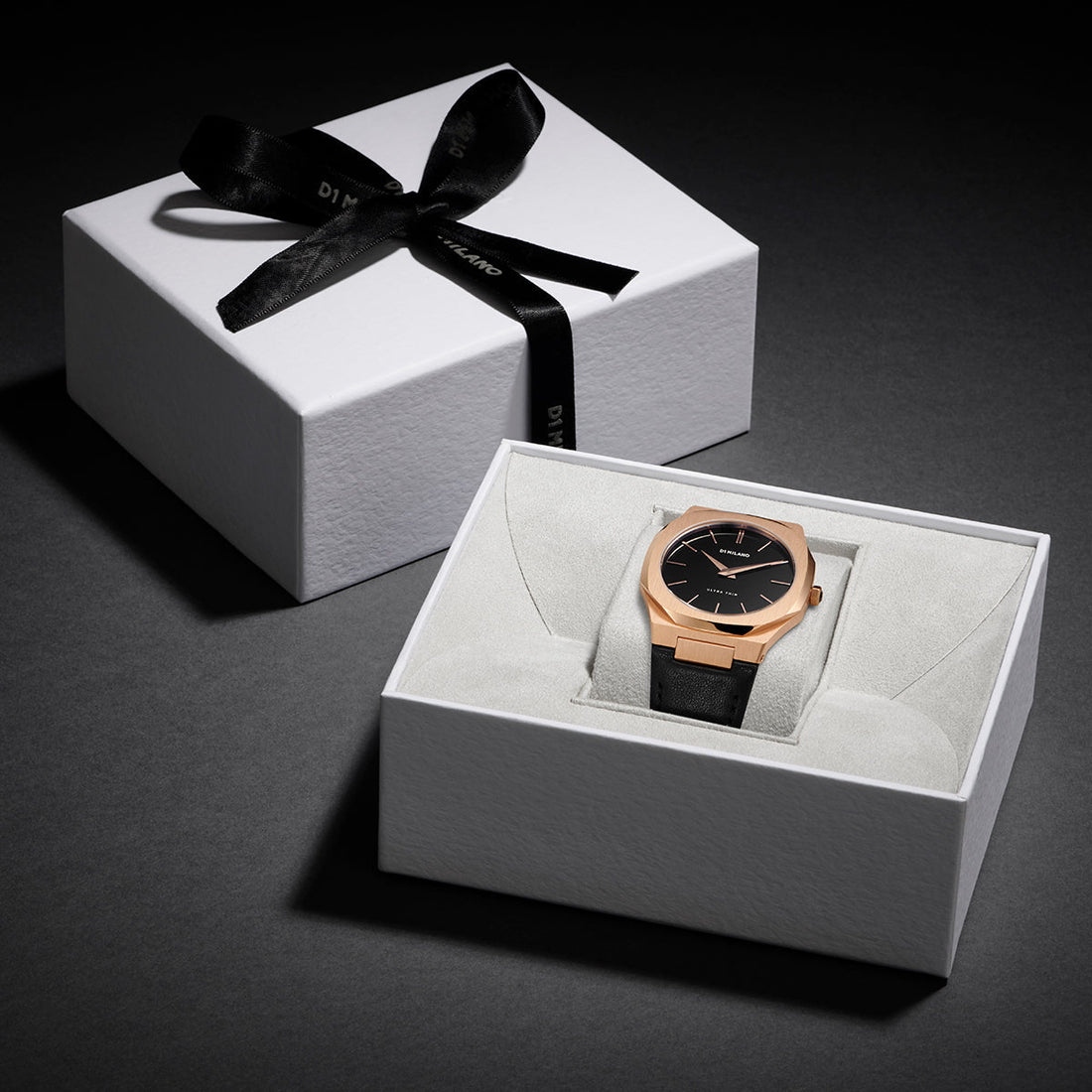 D1 Milano Ultra Slim 40mm Rose Gold Leather Watch-Quartz Watches-PEROZ Accessories