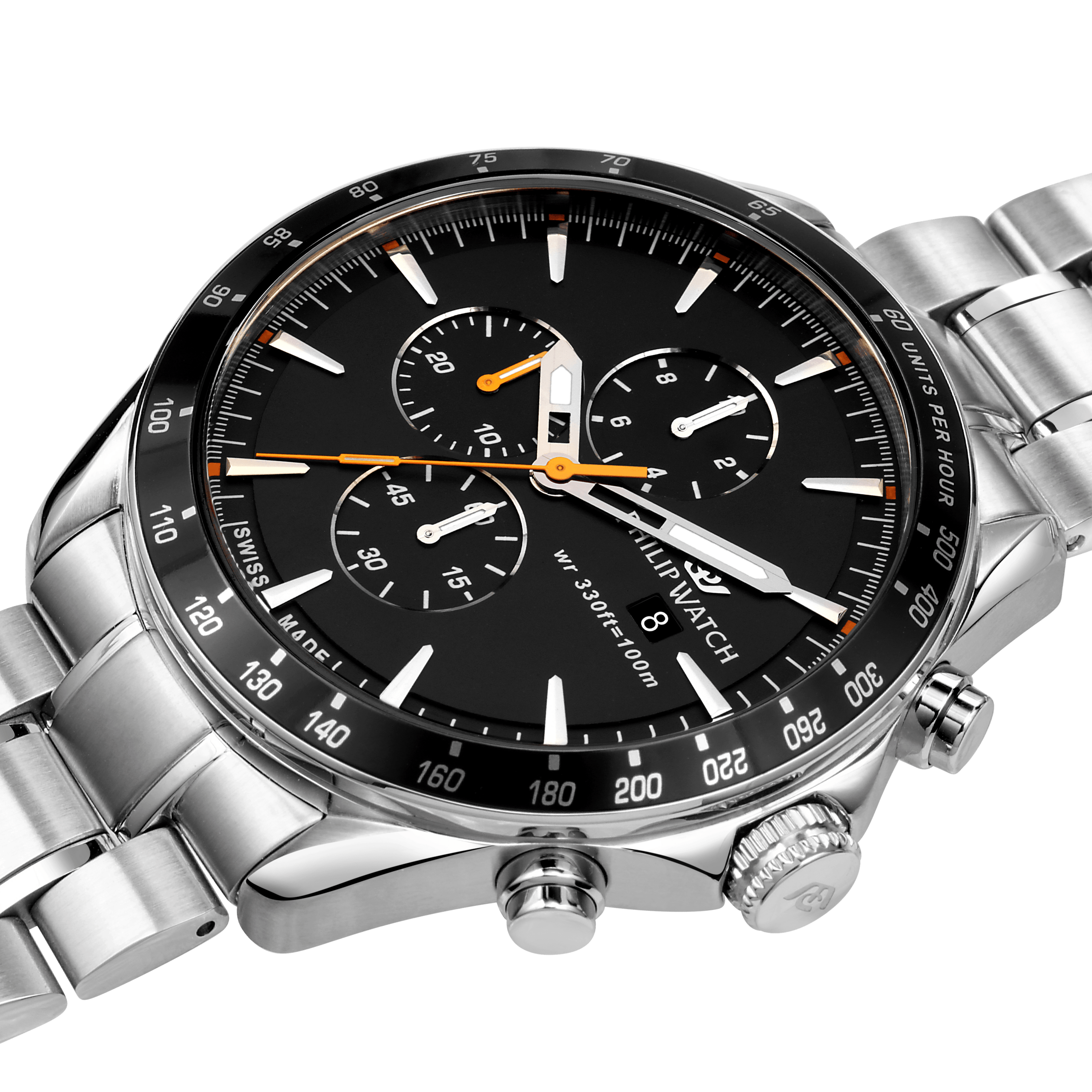 Quartz Watches - Philip Watch Blaze Black 44mm Chronograph