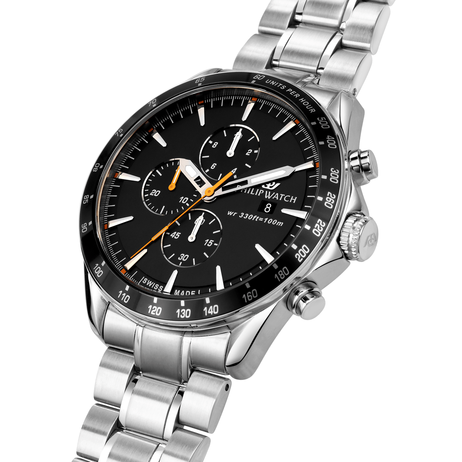 Quartz Watches - Philip Watch Blaze Black 44mm Chronograph