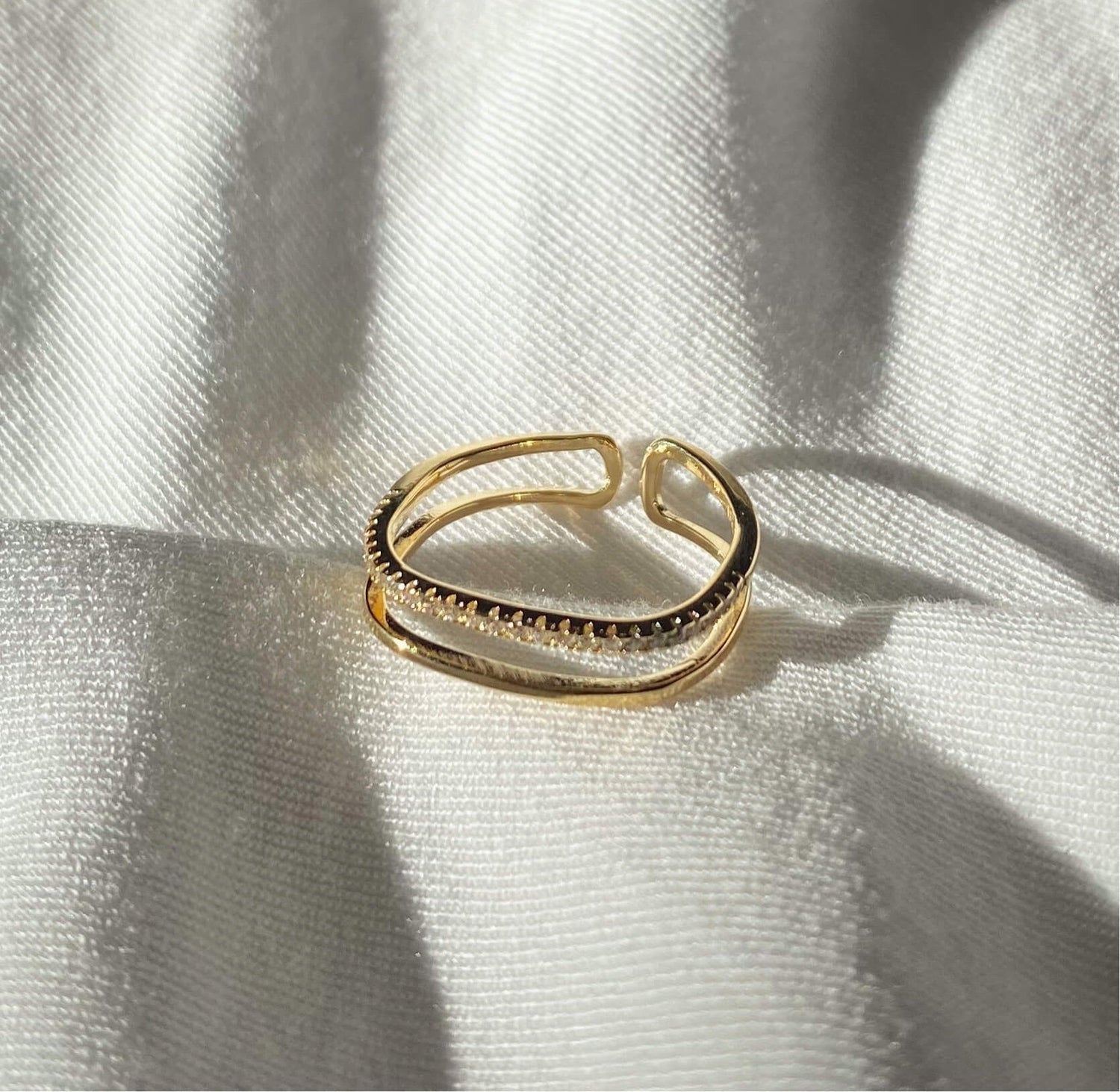 Georgia - Gold Adjustable Ring for Women-Rings-PEROZ Accessories