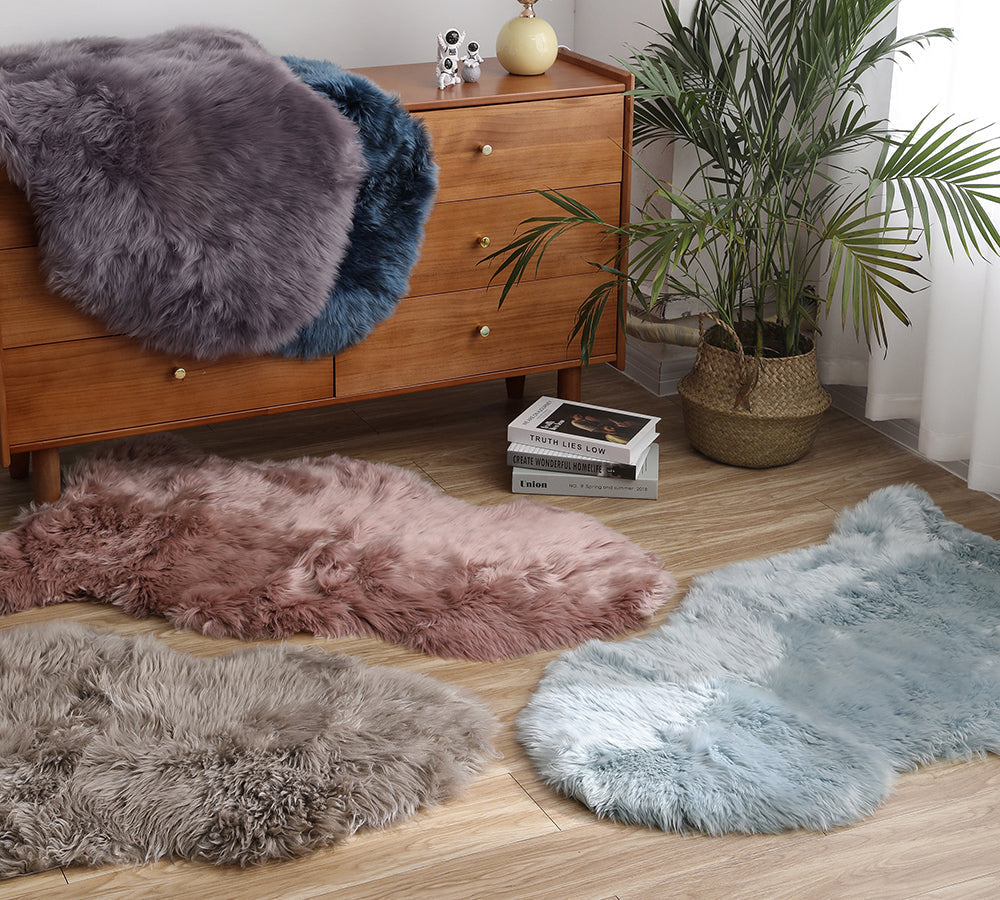 TARRAMARRA® Premium Australian Sheepskin Wool Single Color Long Rugs 105cm-PEROZ Accessories