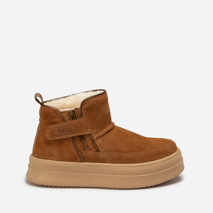 Ugg Tag Zipper Ankle Boots-Mens Fashion Boots-PEROZ Accessories