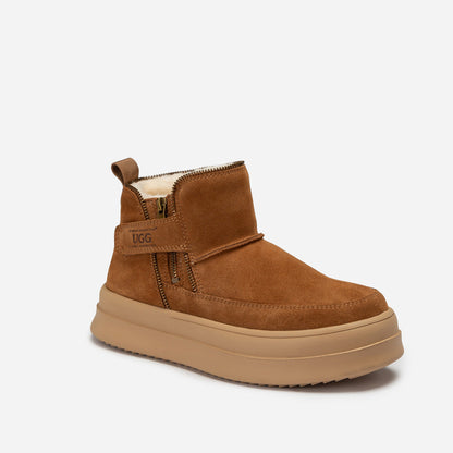 Ugg Tag Zipper Ankle Boots-Mens Fashion Boots-PEROZ Accessories
