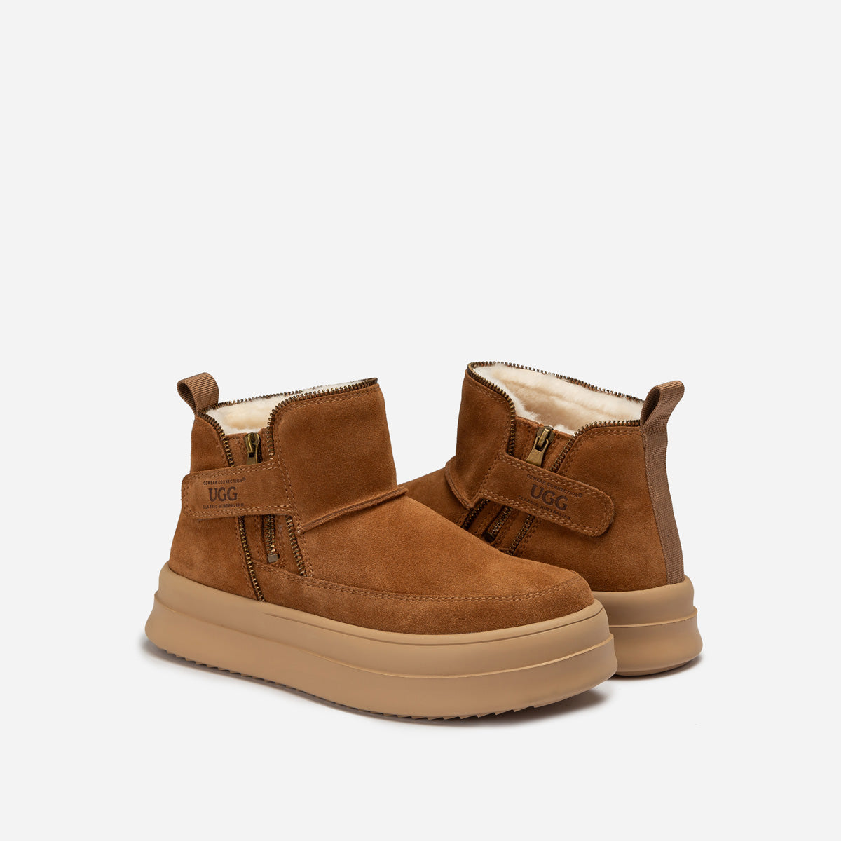Ugg Tag Zipper Ankle Boots-Mens Fashion Boots-PEROZ Accessories