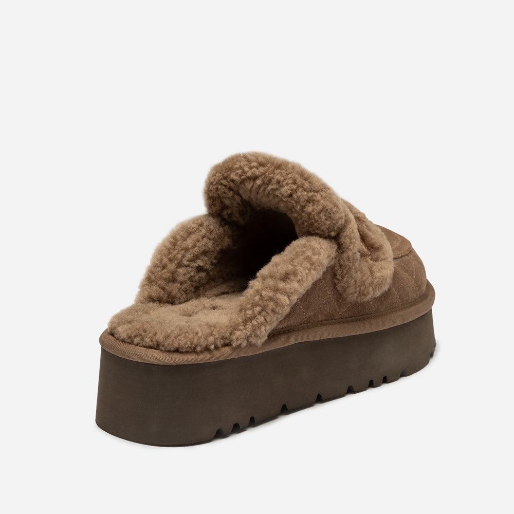 Ugg Violet Matelasse Shearling Platform Slipper-Women Slippers-PEROZ Accessories