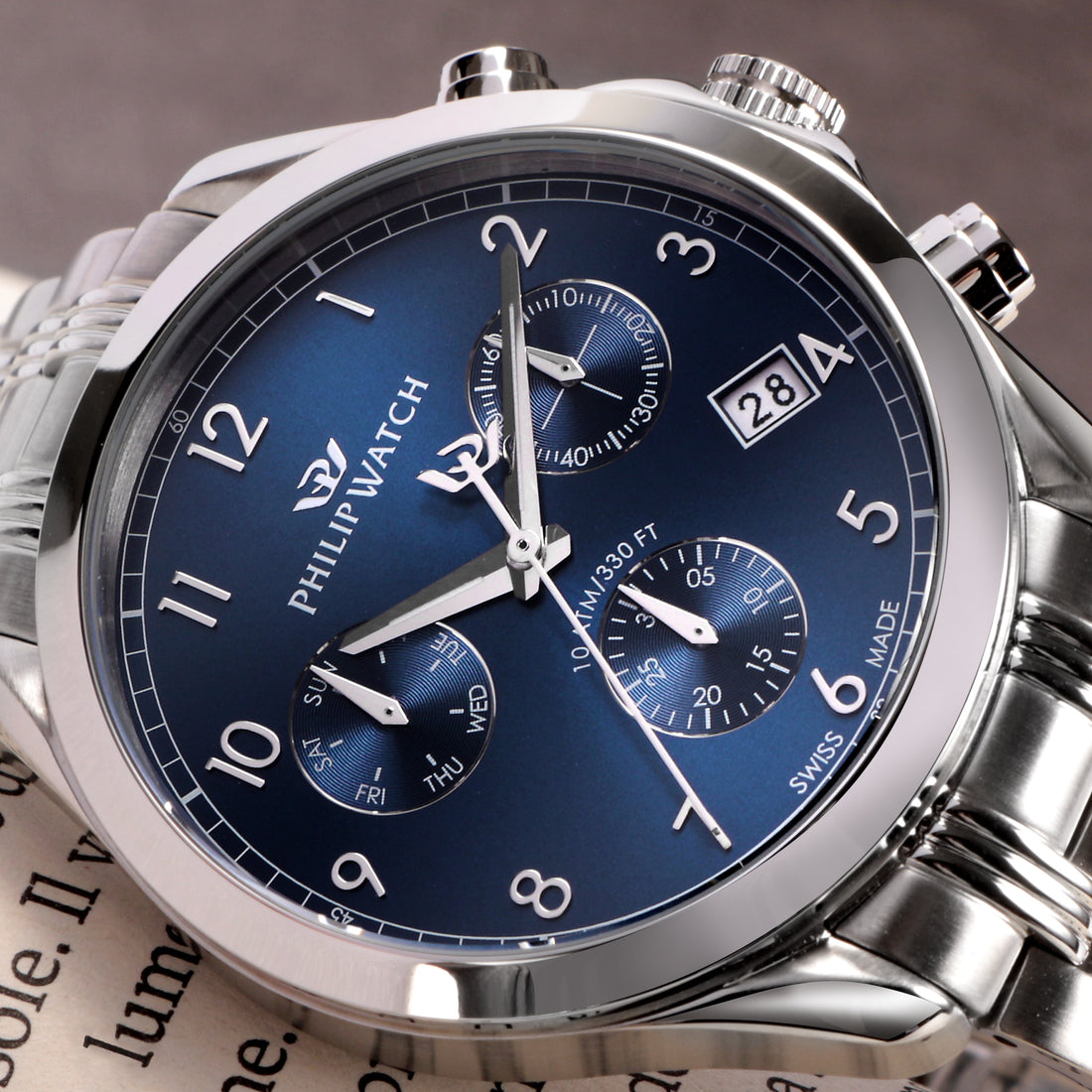 Philip Watch Blaze Blue 41mm Chronograph-Watches-PEROZ Accessories