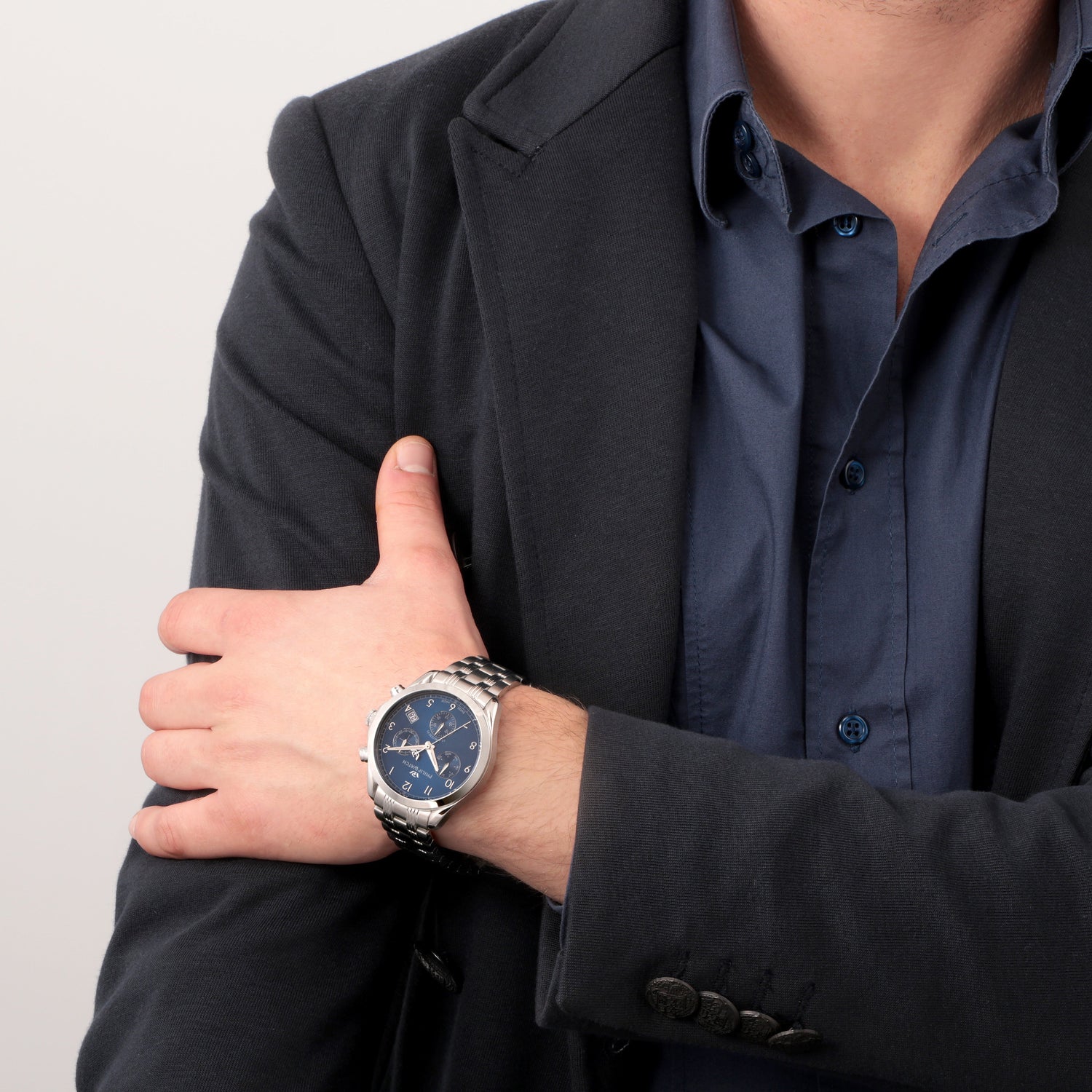 Philip Watch Blaze Blue 41mm Chronograph-Watches-PEROZ Accessories