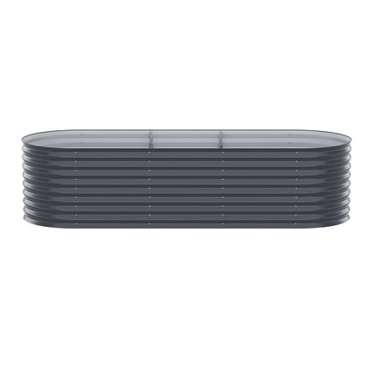x2 Green Fingers Raised Garden Bed Kit Planter Oval Galvanised Steel 240cmX80cmX56cm-Home &amp; Garden > Garden Beds > Garden Beds &amp; Planters-PEROZ Accessories