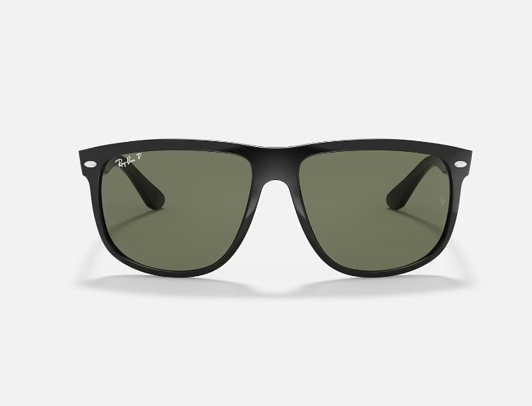 Ray-Ban Boyfriend 0RB4147 Polished Black frame Dark Green Lenses-Fashion-PEROZ Accessories