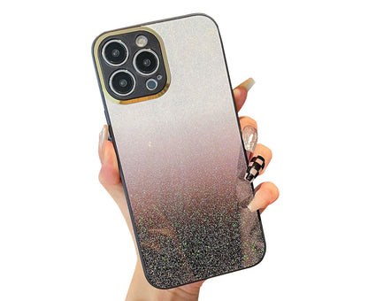 Anymob iPhone Case Black Gradient Glitter Bling Case Protective Soft Silicone Mobile Cover For iPhone 14 11 12 13 Pro Max X XR XS Max 7 8 Plus SE 2020-Mobile Phone Cases-PEROZ Accessories