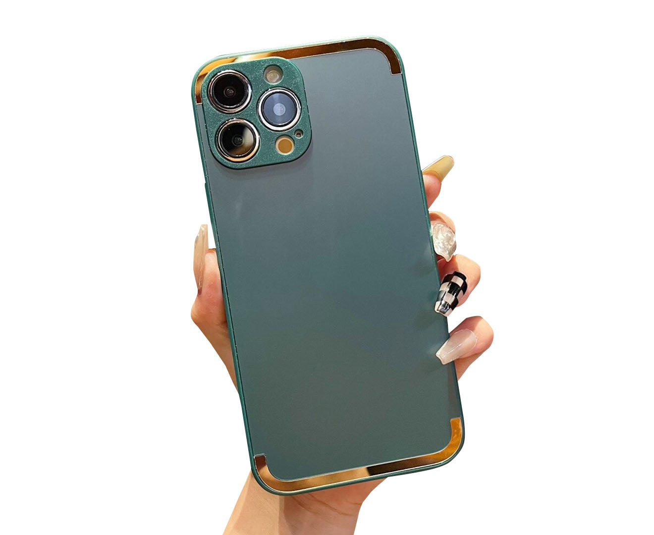 Anymob iPhone Case Green Frosted Skin Feel Camera Protection Mobile Cover For iPhone 14 11 12 13 Pro XS Max X XR 7 8 Plus-Mobile Phone Cases-PEROZ Accessories