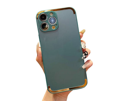 Anymob iPhone Case Green Frosted Skin Feel Camera Protection Mobile Cover For iPhone 14 11 12 13 Pro XS Max X XR 7 8 Plus-Mobile Phone Cases-PEROZ Accessories