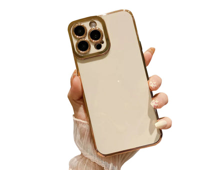 Anymob iPhone Case Beige Camera Protection Shell Bumper Mobile Cover iPhone 12 11 13 Pro Max XR XS Max X 7 8 Plus SE 2020 12 13Pro Compatible-Mobile Phone Cases-PEROZ Accessories