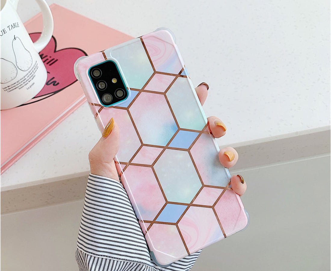 Anymob Samsung Phone Case Pink Glitter Luxury Marble For S20 FE Note 20 Ultra S21 Plus A51 A71 A50 A10 A20 A30-Mobile Phone Cases-PEROZ Accessories