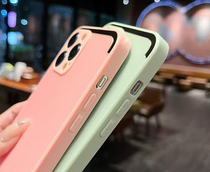 Anymob iPhone Case Celadon Frosted Skin Feel Camera Protection Mobile Cover For iPhone 14 11 12 13 Pro XS Max X XR 7 8 Plus-Mobile Phone Cases-PEROZ Accessories