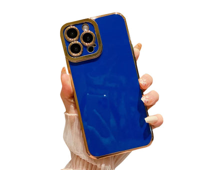 Anymob iPhone Case Blue Camera Protection Shell Bumper Mobile Cover iPhone 12 11 13 Pro Max XR XS Max X 7 8 Plus SE 2020 12 13Pro Compatible-Mobile Phone Cases-PEROZ Accessories