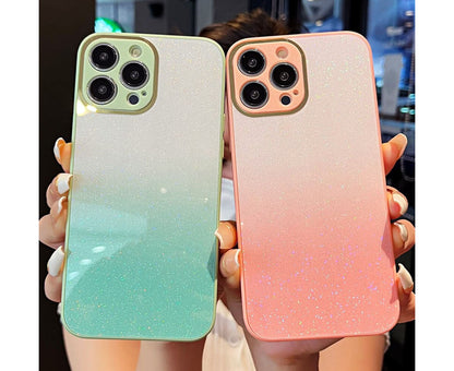 Anymob iPhone Case Black Gradient Glitter Bling Case Protective Soft Silicone Mobile Cover For iPhone 14 11 12 13 Pro Max X XR XS Max 7 8 Plus SE 2020-Mobile Phone Cases-PEROZ Accessories