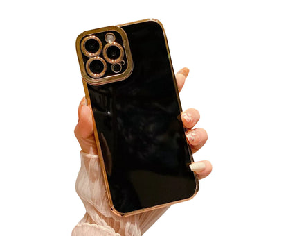 Anymob iPhone Case Black Camera Protection Shell Bumper Mobile Cover iPhone 12 11 13 Pro Max XR XS Max X 7 8 Plus SE 2020 12 13Pro Compatible-Mobile Phone Cases-PEROZ Accessories